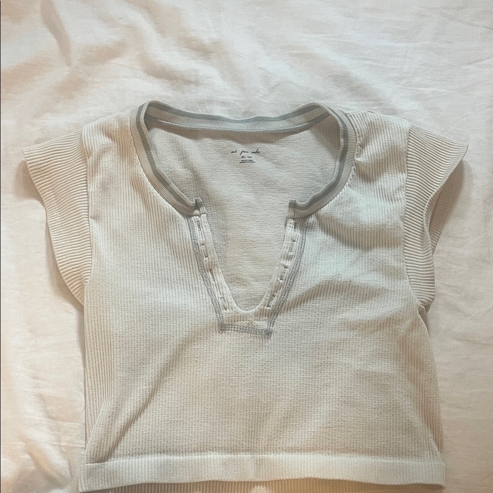 Urban Outfitters Going for Gold Cream Crop Top